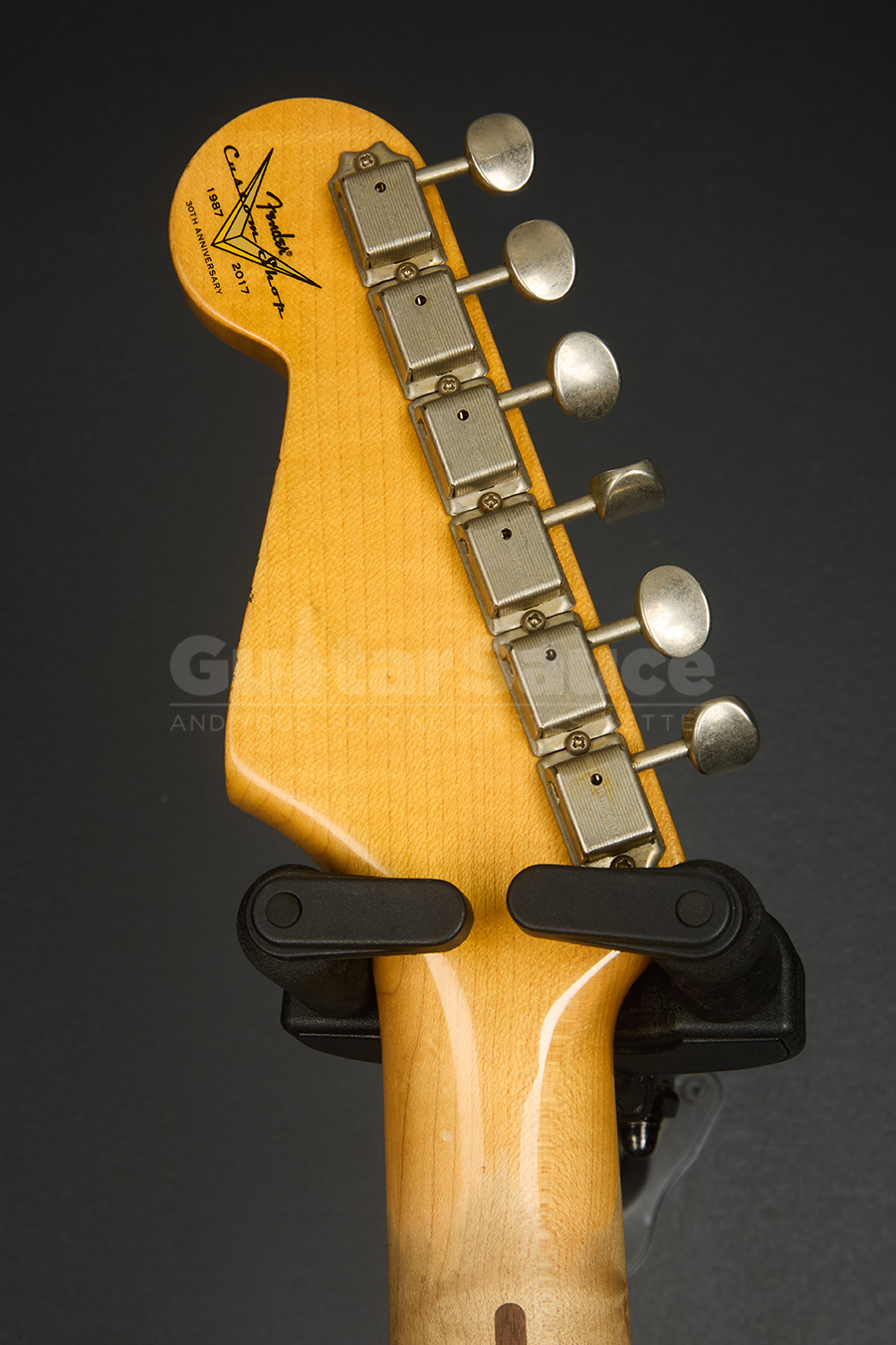 Fender Custom shop 55 stratocaster Heavy Relic Aged Black Over chocolate three tone sunburst Guitar Sauce_18